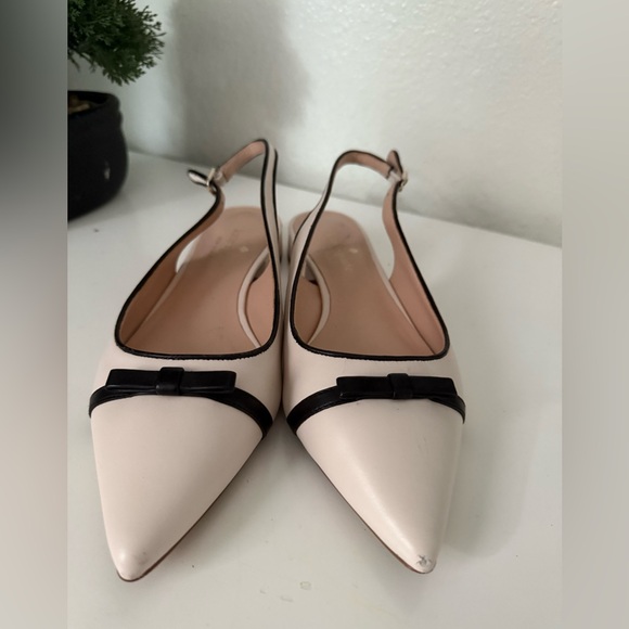 kate spade Cream and Black Slingback Heels - Picture 2 of 6